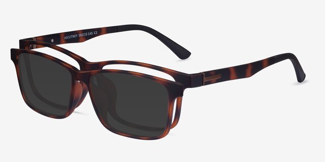 Ascutney Clip-On Tortoise PlasticEyeglass Frames from EyeBuyDirect, Angle View