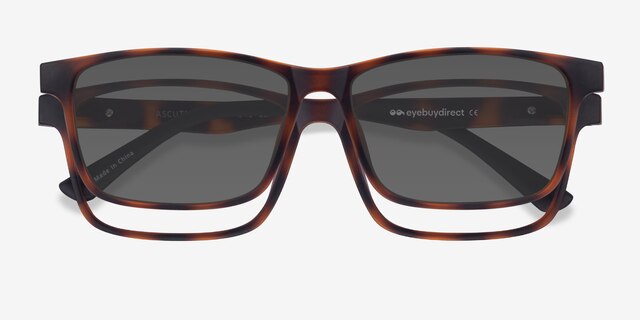 Ascutney Clip-On Tortoise PlasticEyeglass Frames from EyeBuyDirect, Closed View