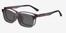 Ascutney Clip-On Gray PlasticEyeglass Frames from EyeBuyDirect, Angle View