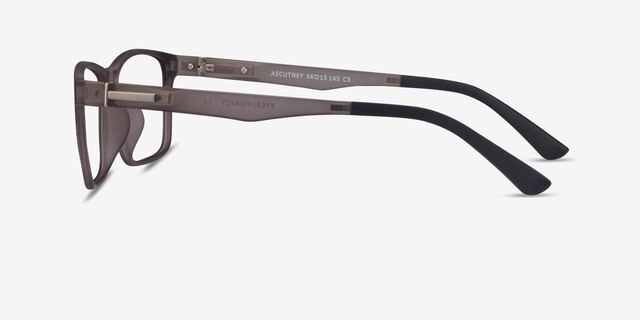 Ascutney Clip-On Gray PlasticEyeglass Frames from EyeBuyDirect, Side View