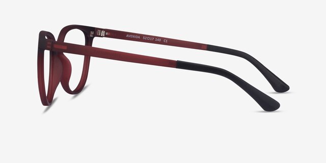 Avenida Clip-On Burgundy PlasticEyeglass Frames from EyeBuyDirect, Side View