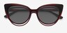 Avenida Clip-On Burgundy PlasticEyeglass Frames from EyeBuyDirect, Closed View