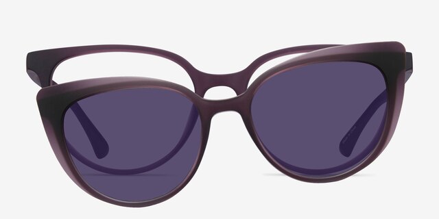Avenida Clip-On Purple PlasticEyeglass Frames from EyeBuyDirect, Front View