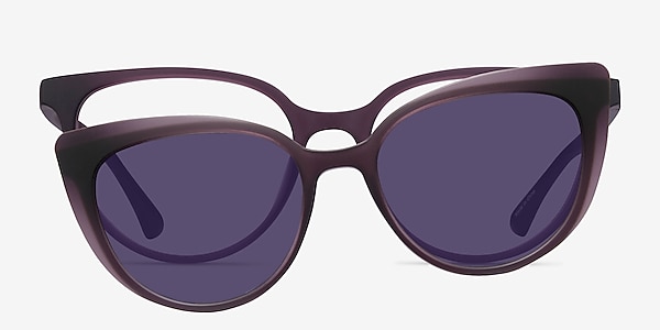 Avenida Clip-On Purple Plastic Eyeglass Frames