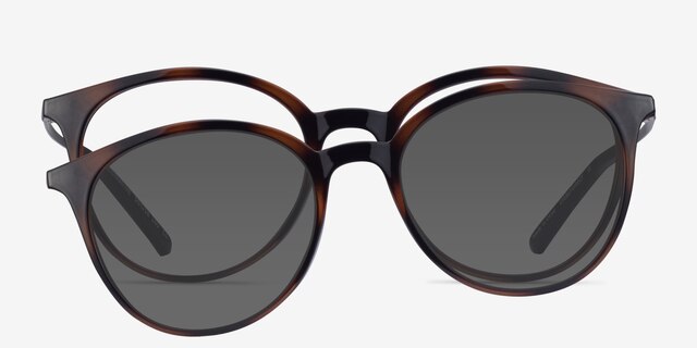 Alternative Clip-On Tortoise MetalEyeglass Frames from EyeBuyDirect, Front View