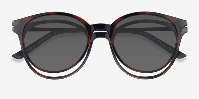 Alternative Clip-On Tortoise MetalEyeglass Frames from EyeBuyDirect, Closed View
