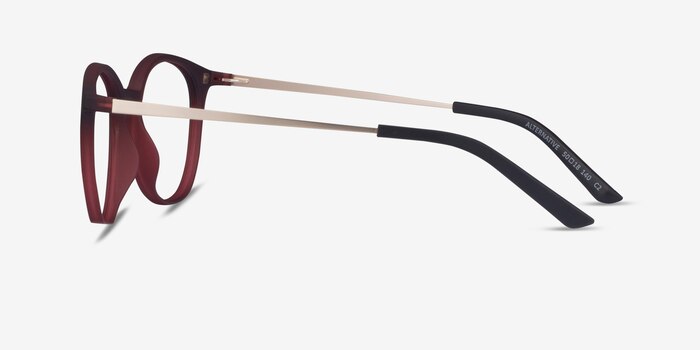 Alternative Clip-On Matte Burgundy Metal Eyeglass Frames from EyeBuyDirect