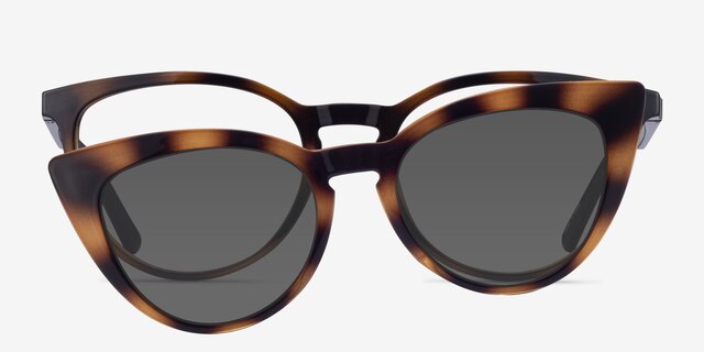 Patio Clip-On Tortoise PlasticEyeglass Frames from EyeBuyDirect, Front View