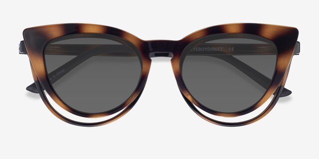 Patio Clip-On Tortoise PlasticEyeglass Frames from EyeBuyDirect, Closed View