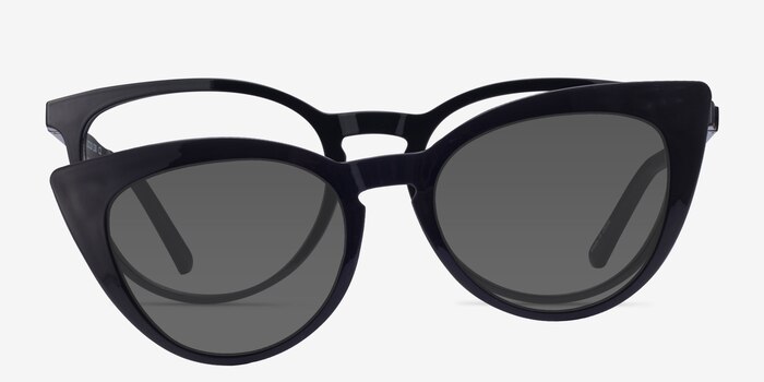 Patio Clip-On Black Plastic Eyeglass Frames from EyeBuyDirect