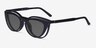 Patio Clip-On Black PlasticEyeglass Frames from EyeBuyDirect, Angle View