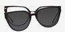 Vive Clip-On Black Plastic-metalEyeglass Frames from EyeBuyDirect, Front View