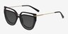 Vive Clip-On Black Plastic-metalEyeglass Frames from EyeBuyDirect, Angle View