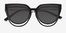 Vive Clip-On Black Plastic-metalEyeglass Frames from EyeBuyDirect, Closed View