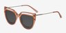 Vive Clip-On Coral MetalEyeglass Frames from EyeBuyDirect, Angle View