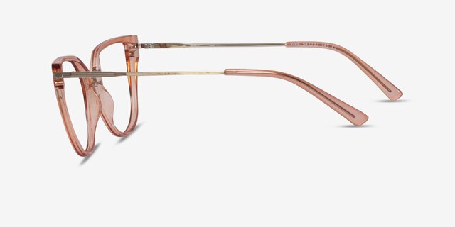 Vive Clip-On Coral MetalEyeglass Frames from EyeBuyDirect, Side View