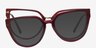 Vive Clip-On Red MetalEyeglass Frames from EyeBuyDirect, Front View