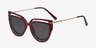 Vive Clip-On Red MetalEyeglass Frames from EyeBuyDirect, Angle View
