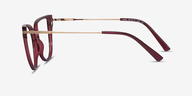 Vive Clip-On Red MetalEyeglass Frames from EyeBuyDirect, Side View