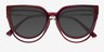 Vive Clip-On Red MetalEyeglass Frames from EyeBuyDirect, Closed View