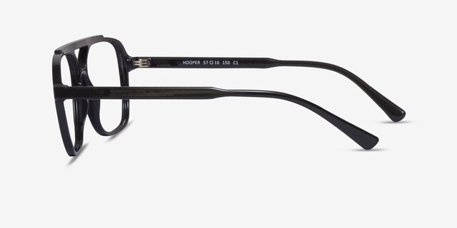 Hooper Clip-On Black PlasticEyeglass Frames from EyeBuyDirect, Side View