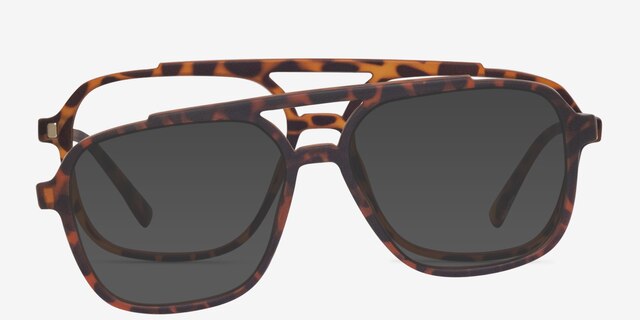 Hooper Clip-On Tortoise PlasticEyeglass Frames from EyeBuyDirect, Front View