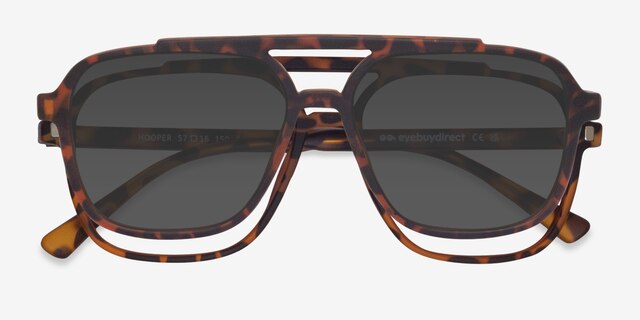 Hooper Clip-On Tortoise PlasticEyeglass Frames from EyeBuyDirect, Closed View