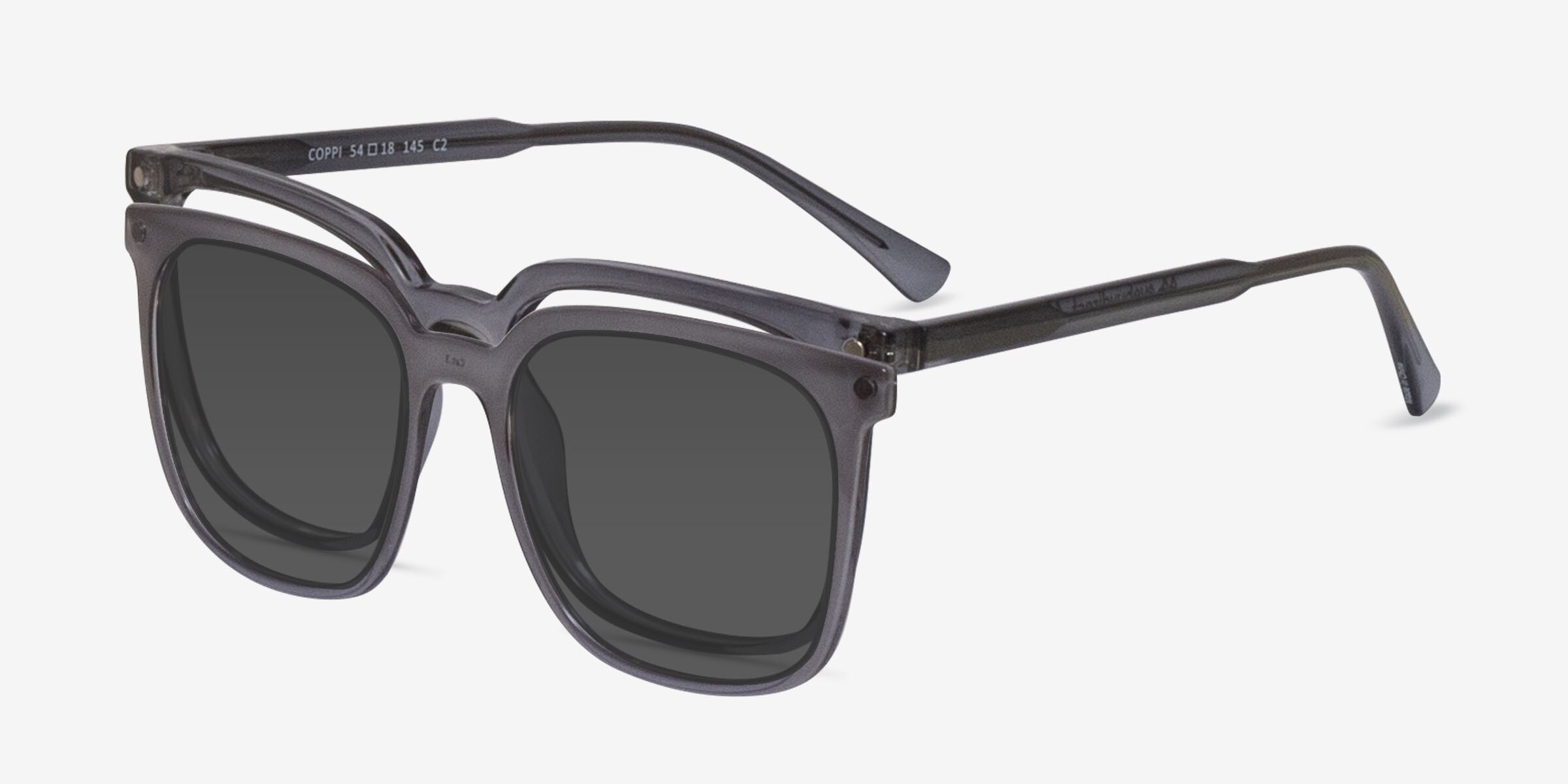 Coppi Clip-On Square Red Full Rim Eyeglasses | Eyebuydirect