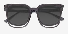 Coppi Clip-On Gris Plastique Montures de lunettes de vue d'EyeBuyDirect, Vue Rapprochée
