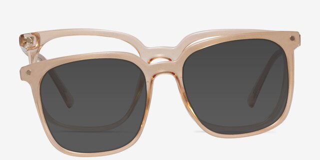 Coppi Clip-On Pink PlasticEyeglass Frames from EyeBuyDirect, Front View