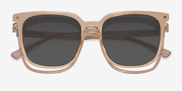 Coppi Clip-On Pink PlasticEyeglass Frames from EyeBuyDirect, Closed View