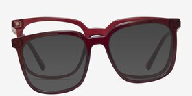 Coppi Clip-On Rouge Plastique Montures de lunettes de vue d'EyeBuyDirect, Vue de Face