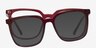 Coppi Clip-On Red PlasticEyeglass Frames from EyeBuyDirect, Front View