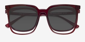 Coppi Clip-On Rouge Plastique Montures de lunettes de vue d'EyeBuyDirect, Vue Rapprochée