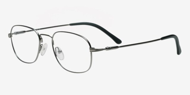 Touch GunmetalEyeglass Frames from EyeBuyDirect, Angle View