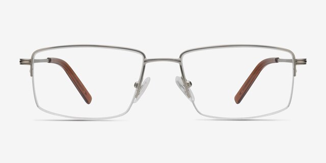 System Silver MetalEyeglass Frames from EyeBuyDirect, Front View
