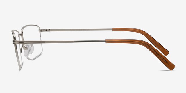 System Silver MetalEyeglass Frames from EyeBuyDirect, Side View