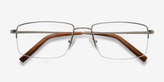 System Silver MetalEyeglass Frames from EyeBuyDirect, Closed View