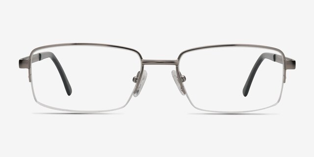 Axis Gunmetal MetalEyeglass Frames from EyeBuyDirect, Front View