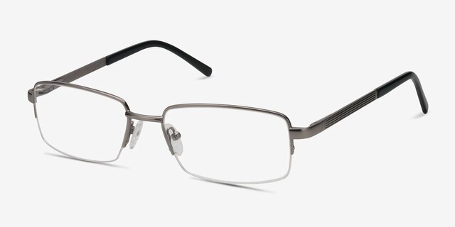 Axis Gunmetal MetalEyeglass Frames from EyeBuyDirect, Angle View