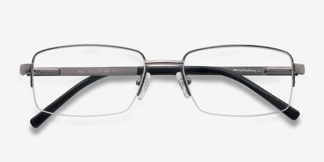 Axis Gunmetal MetalEyeglass Frames from EyeBuyDirect, Closed View