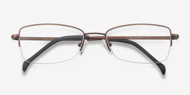Ecru Bronze MetalEyeglass Frames from EyeBuyDirect, Closed View