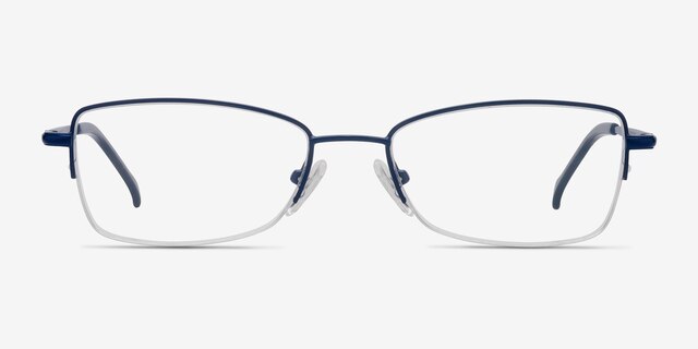 Ecru Navy MetalEyeglass Frames from EyeBuyDirect, Front View