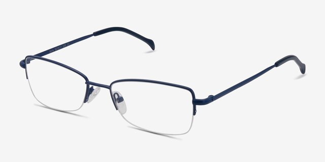 Ecru Navy MetalEyeglass Frames from EyeBuyDirect, Angle View