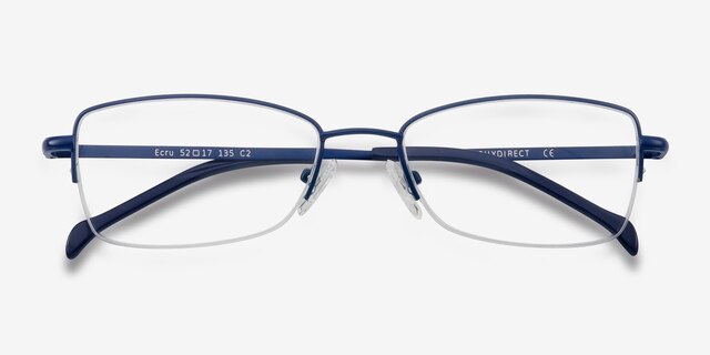 Ecru Navy MetalEyeglass Frames from EyeBuyDirect, Closed View