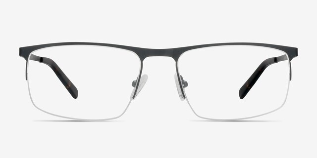 Wayne Black MetalEyeglass Frames from EyeBuyDirect, Front View