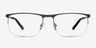 Wayne Black MetalEyeglass Frames from EyeBuyDirect, Front View