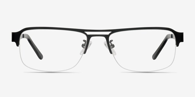 Delta Black MetalEyeglass Frames from EyeBuyDirect, Front View
