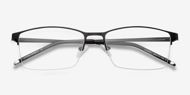 Summit Noir MétalMontures de lunettes de vue d'EyeBuyDirect, Vue Rapprochée