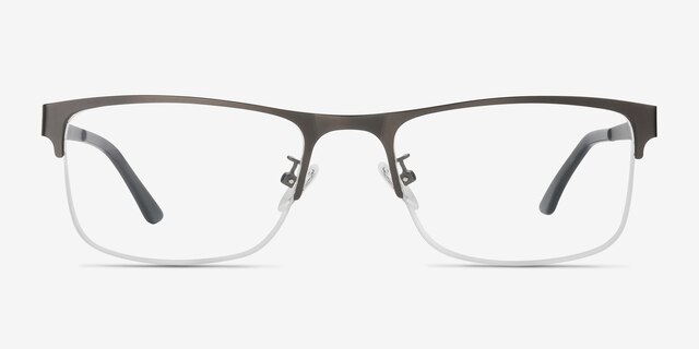 Grip Gunmetal MetalEyeglass Frames from EyeBuyDirect, Front View